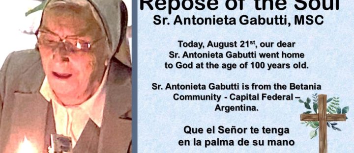 Prayers for Sister Antonieta Gabutti